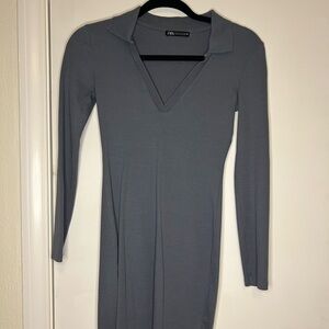 Zara Ribbed Long Sleeve Dress